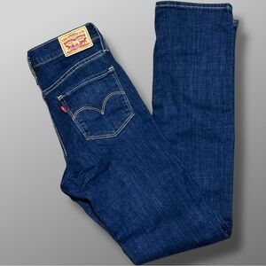 Levi’s 314 Shaping Straight Jeans 26x32 Dark Wash Mid Rise Classic Straight Leg